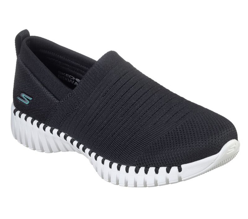 Skechers Dam Svarta/Vita Slip On - Gowalk Smart - Wise - Sverige (IMSDZ-5819)